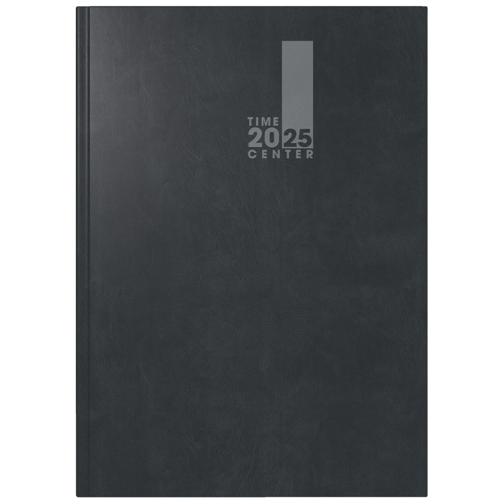 Buchkalender TimeCenter Mod. 725 2025 | A5, Kunststoff, schwarz