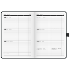 Buchkalender Kompagnon TimeCenter Mod. 725 2026 | A5, Kunststoff, schwarz