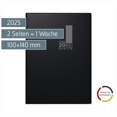 Taschenkalender TimeCenter Mod. 728 2025 | A6, Kunststoff, schwarz