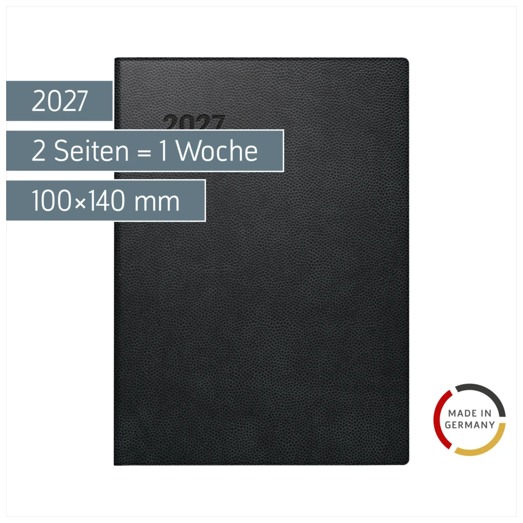 Taschenkalender Mod. 731 2027 | A6, Kunststoff, schwarz