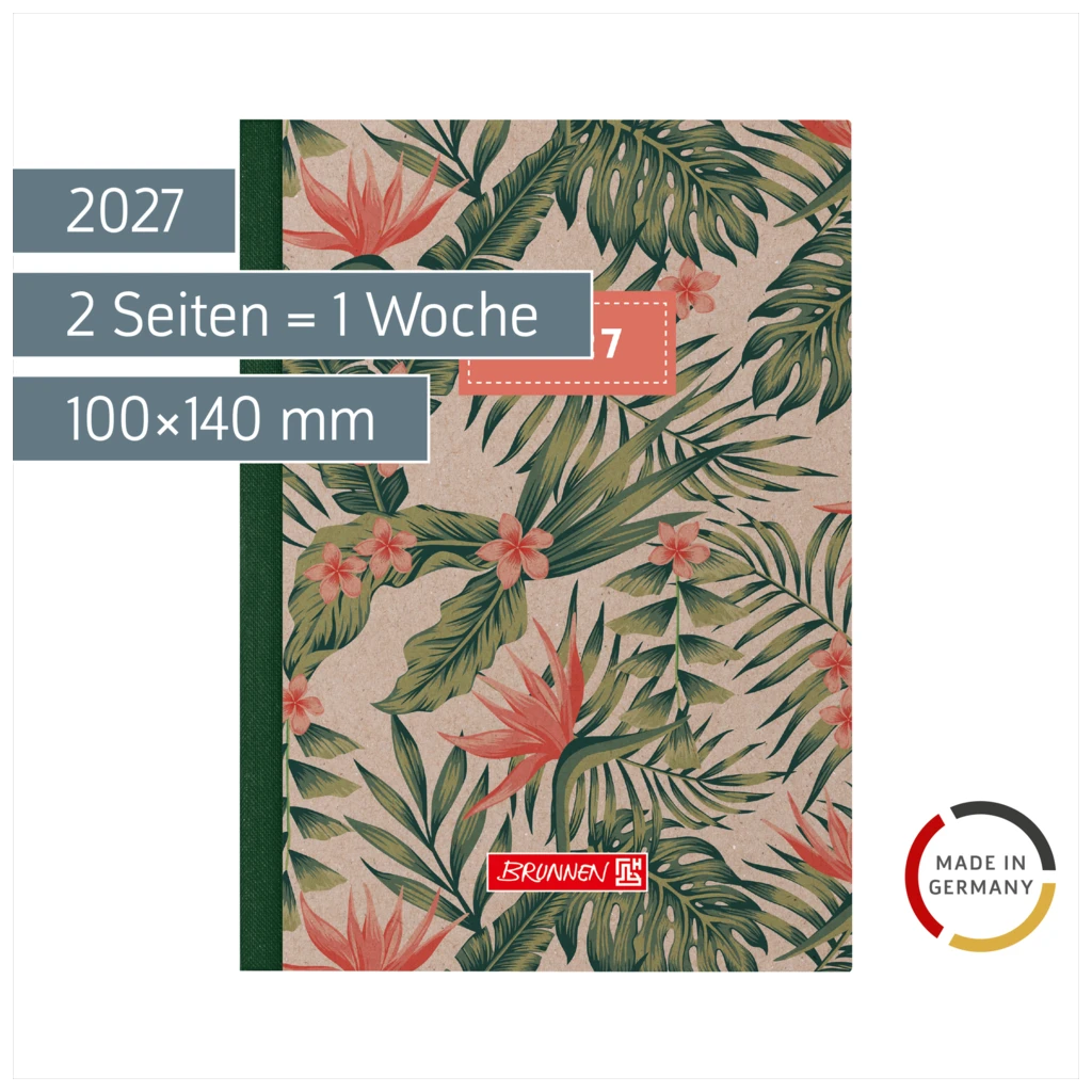 Taschenkalender Design Line Mod. 731 2027 „Tropical“ | A6, Karton