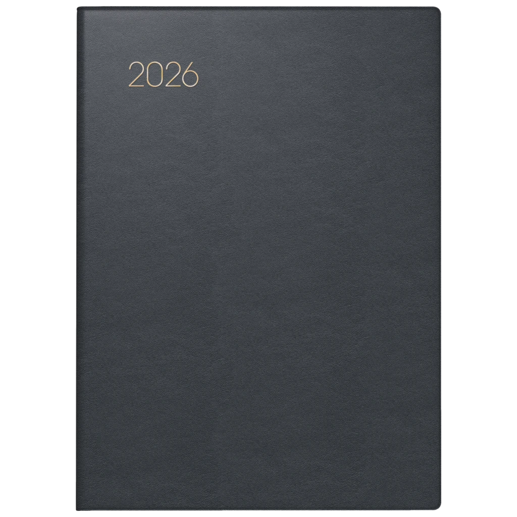 Taschenkalender Mod. 731 2026 | A6, Leder, schwarz