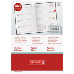 Taschenkalender Mod. 731 2026 | A6, Leder, schwarz