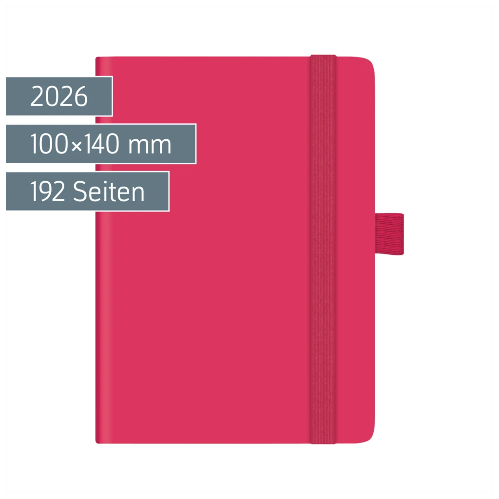 Taschenkalender Kompagnon Mod. 732 66 2026 | A6, Kunststoff, pink