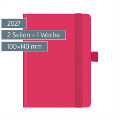 Taschenkalender Kompagnon Mod. 732 66 2027 | A6, Kunststoff, pink