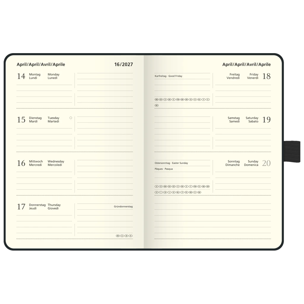 Taschenkalender Kompagnon Mod. 732 66 2027 | A6, Kunststoff, pink