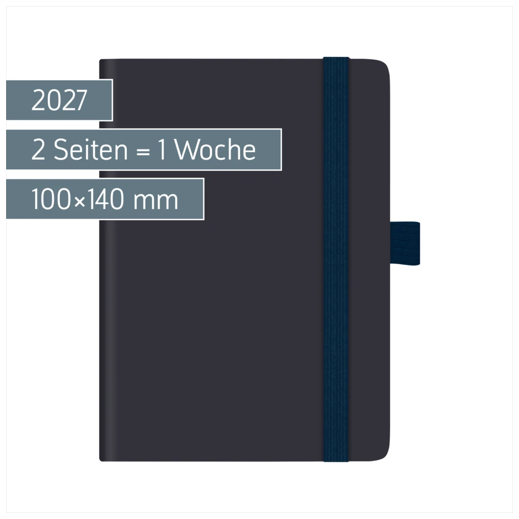 Taschenkalender Kompagnon Mod. 732 66 2027 | A6, Kunststoff, dunkelblau