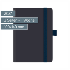 Taschenkalender Kompagnon Mod. 732 66 2027 | A6, Kunststoff, dunkelblau