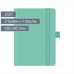 Taschenkalender Kompagnon Mod. 732 66 2027 | A6, Kunststoff, hellgrün