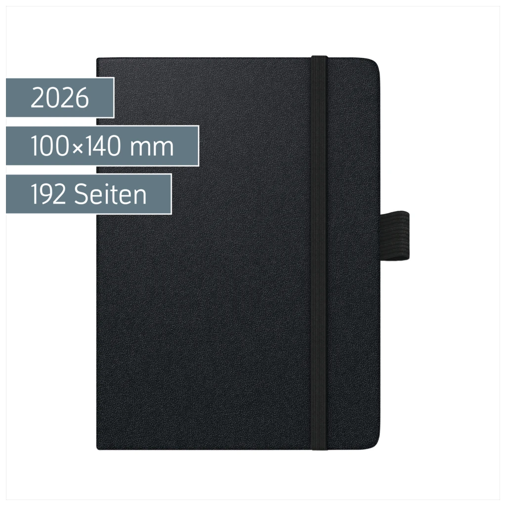 Taschenkalender Kompagnon Mod. 732 66 2026 | A6, Kunststoff, schwarz