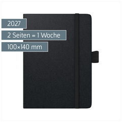 Taschenkalender Kompagnon Mod. 732 66 2027 | A6, Kunststoff, schwarz