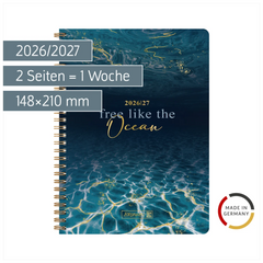 Schülerkalender Style 2026/2027 „Ocean“ | A5, Kunststoff