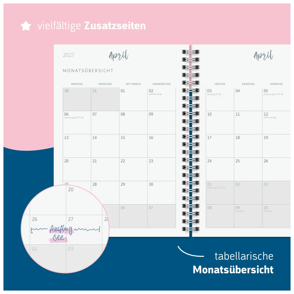 Schülerkalender Style 2026/2027 „Ocean“ | A5, Kunststoff