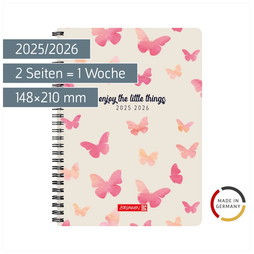 Schülerkalender Style 2025/2026 „Butterfly“ | A5, Kunststoff