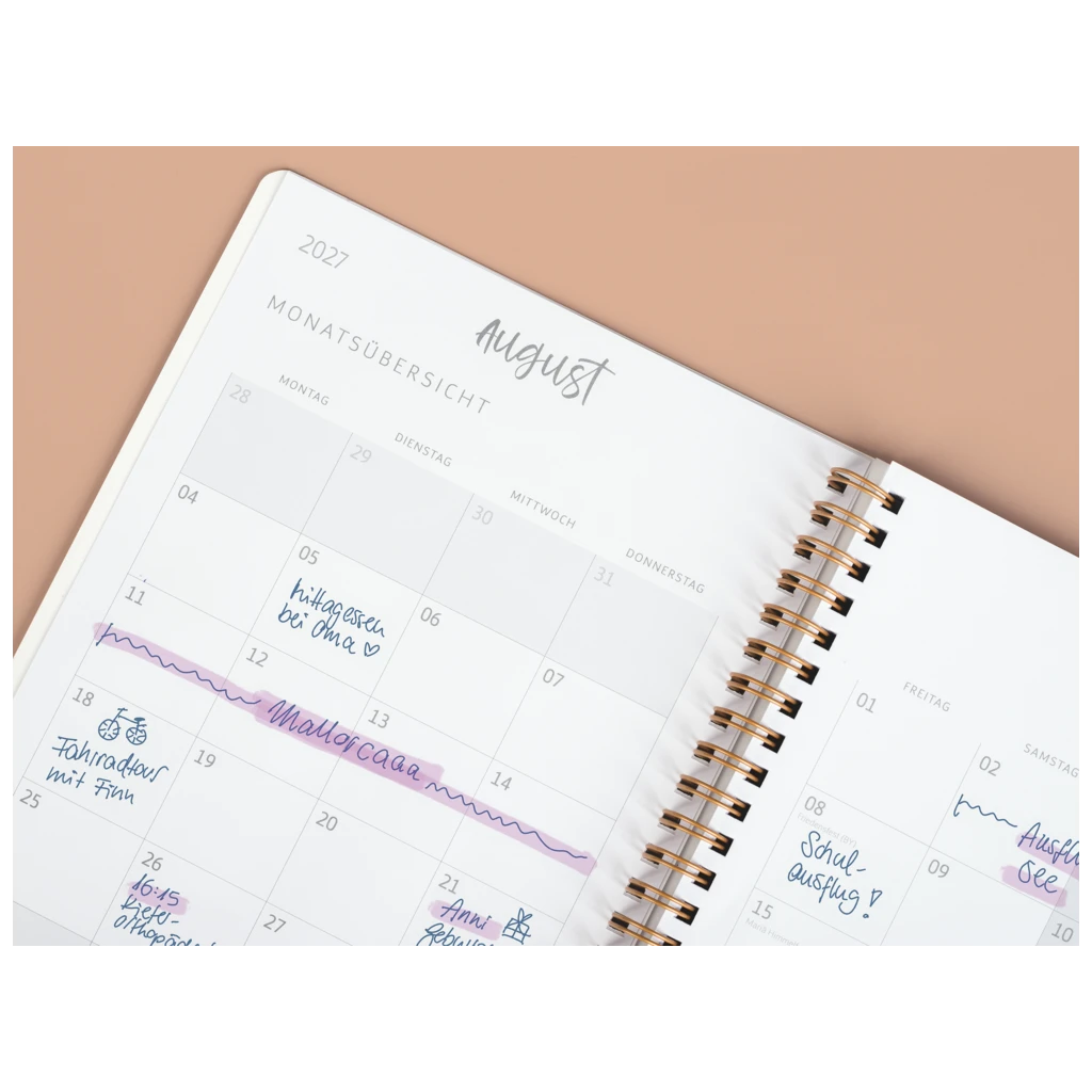 Schülerkalender Style 2027/2028 „Pastel Marble“ | A5, Kunststoff