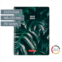 Schülerkalender Style 2025/2026 „Monstera“ | A5, Kunststoff