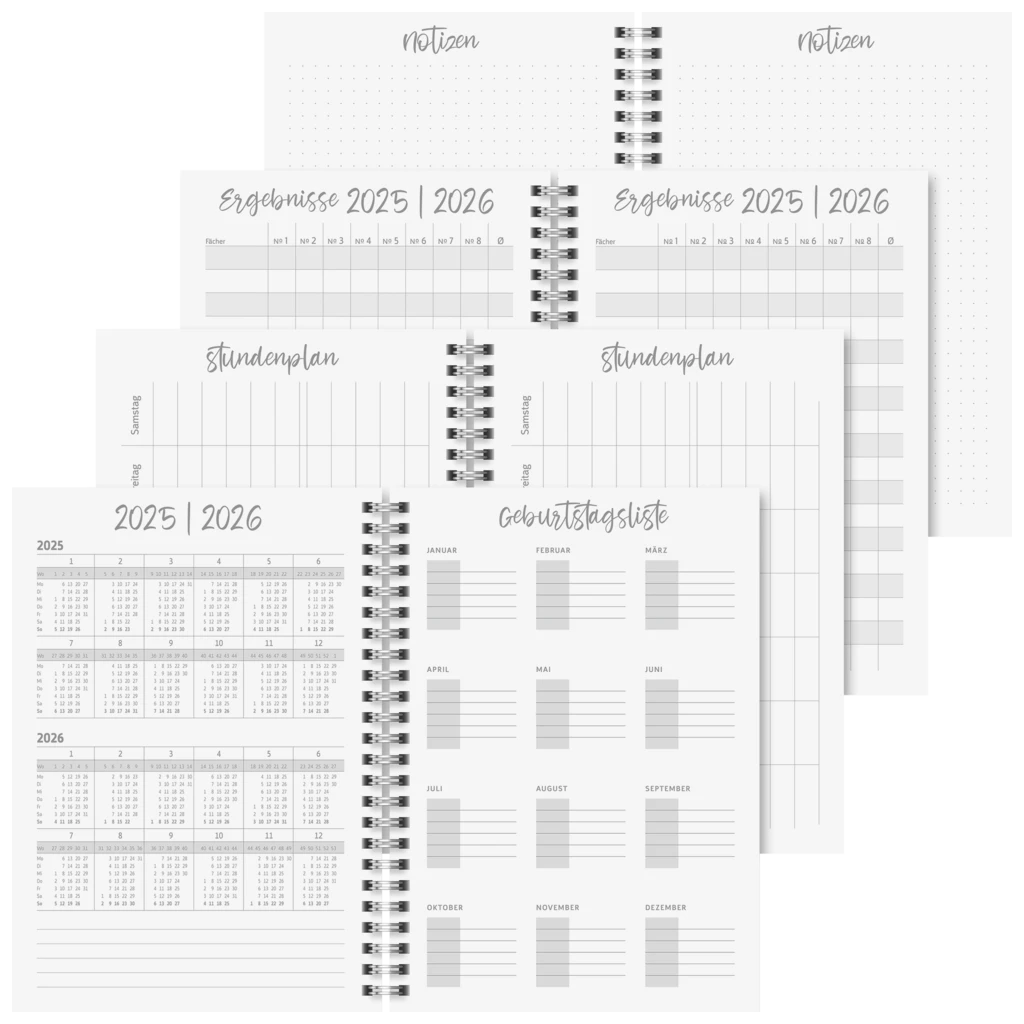Schülerkalender Style 2025/2026 „Monstera“ | A5, Kunststoff