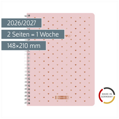 Schülerkalender Style 2026/2027 „Pretty Pink“ | A5, Kunststoff