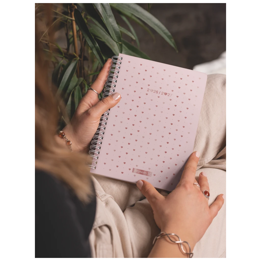 Schülerkalender Style 2026/2027 „Pretty Pink“ | A5, Kunststoff