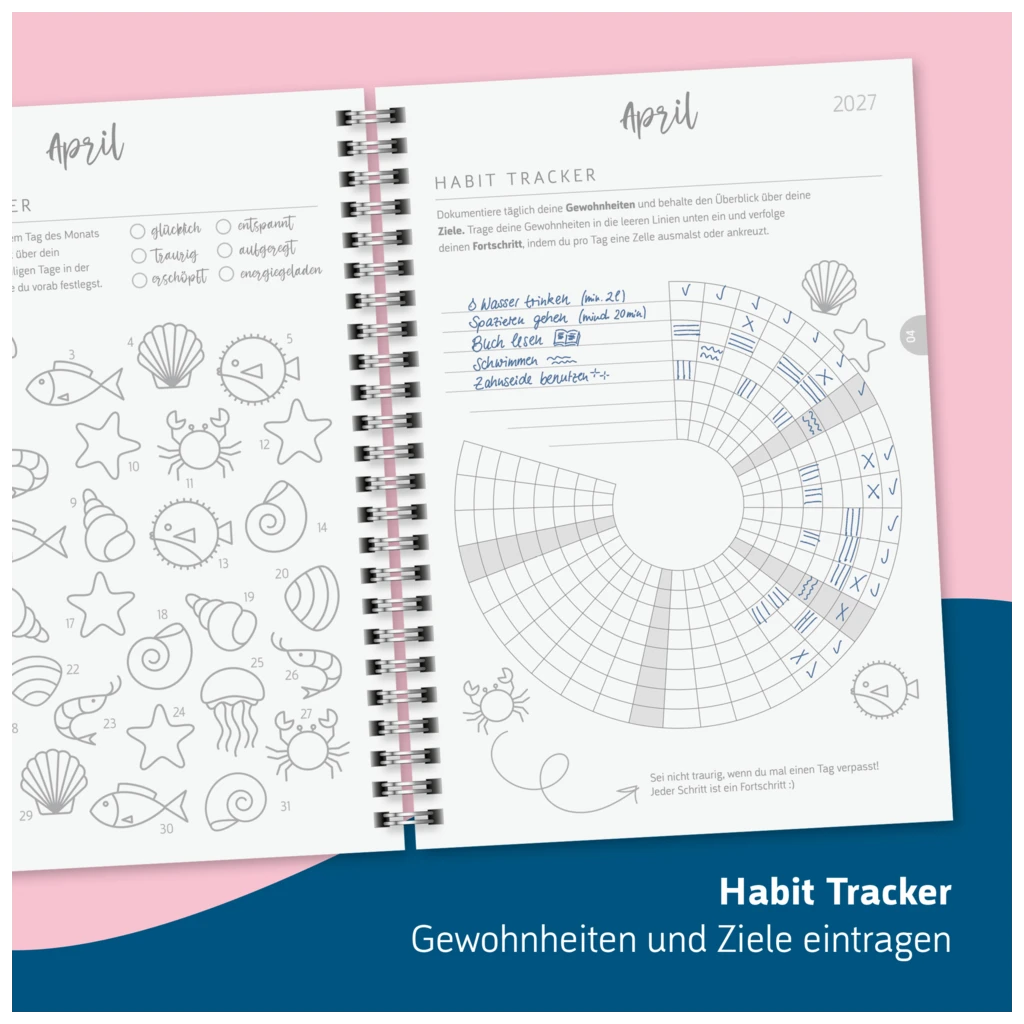 Schülerkalender Style 2026/2027 „Pretty Pink“ | A5, Kunststoff