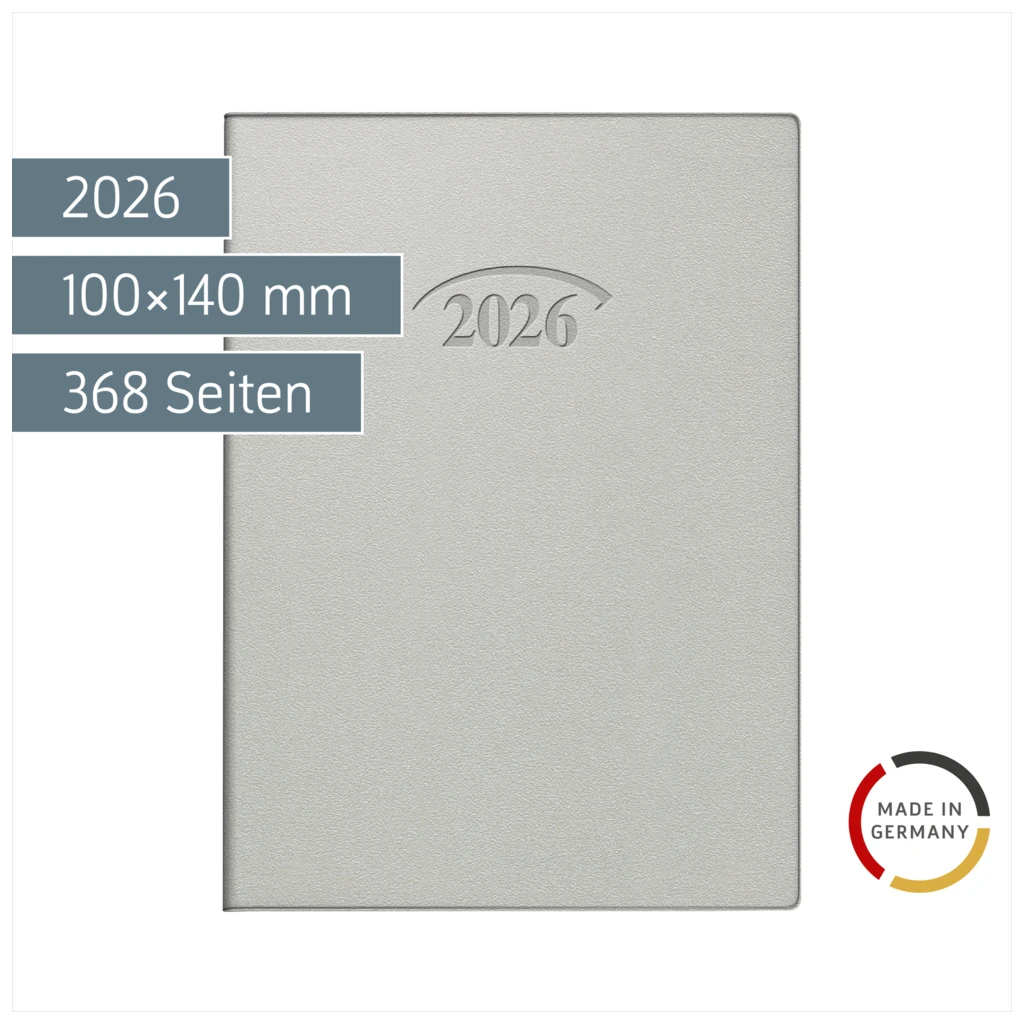 Taschenkalender Mod. 736 2026 | A6, Kunststoff, silber