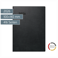 Taschenkalender Mod. 736 2026 | A6, Kunststoff, schwarz