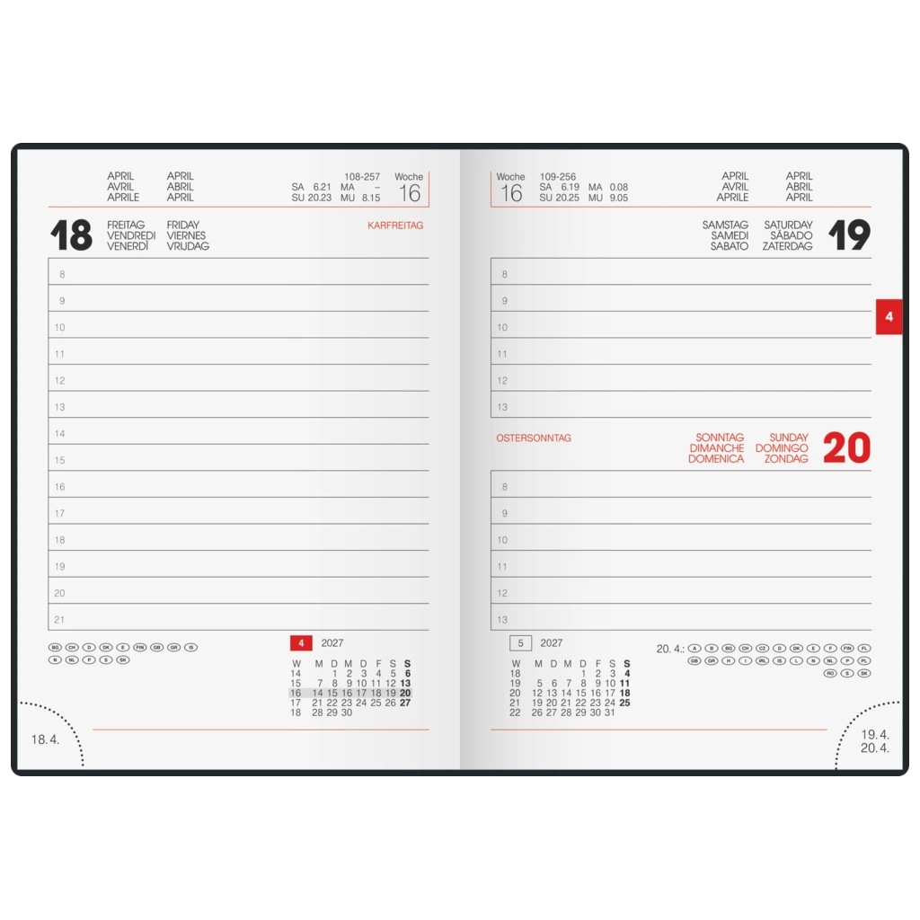 Taschenkalender Mod. 736 2027 | A6, Kunststoff, schwarz