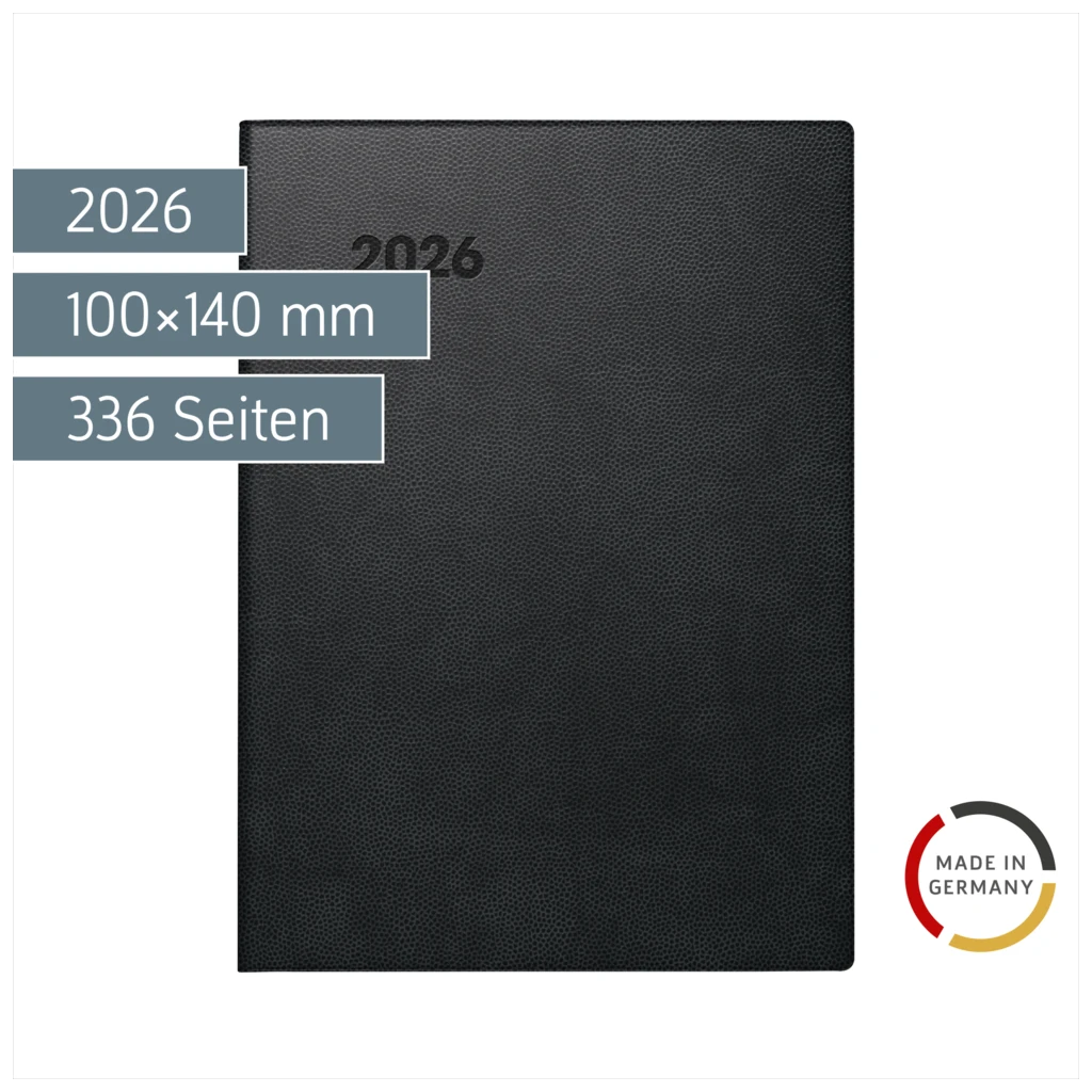 Taschenkalender Mod. 736 90 2026 | A6, Kunststoff, schwarz