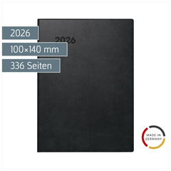 Taschenkalender Mod. 736 90 2026 | A6, Kunststoff, schwarz