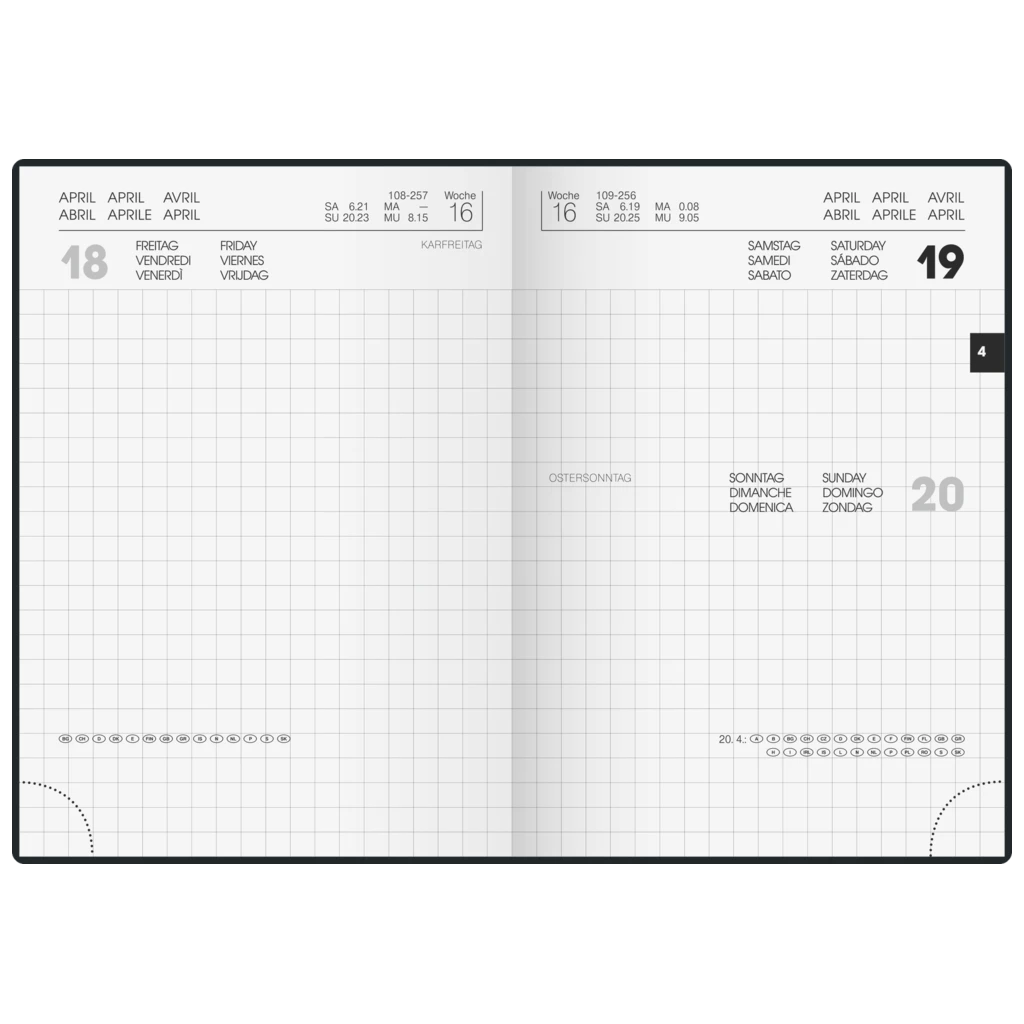 Taschenkalender Mod. 736 90 2026 | A6, Kunststoff, schwarz