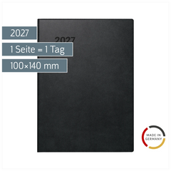 Taschenkalender Mod. 736 90 2027 | A6, Kunststoff, schwarz