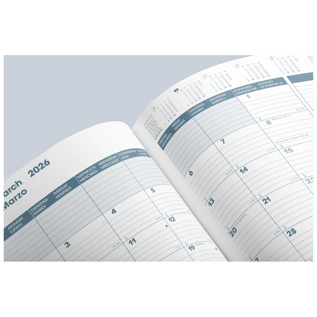 Buchkalender Premium Mod. 739 2026 „SlimLine“ | 170×240 mm, Kunststoff