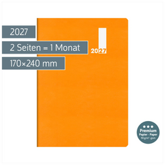 Buchkalender Premium Mod. 739 2027 „SlimLine“ | 170×240 mm, Kunststoff
