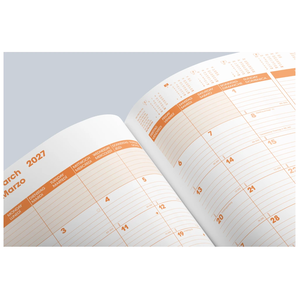 Buchkalender Premium Mod. 739 2027 „SlimLine“ | 170×240 mm, Kunststoff