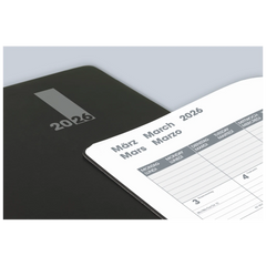 Buchkalender Premium Mod. 739 '26 „SlimLine“ | 170×240 mm, Kunststoff