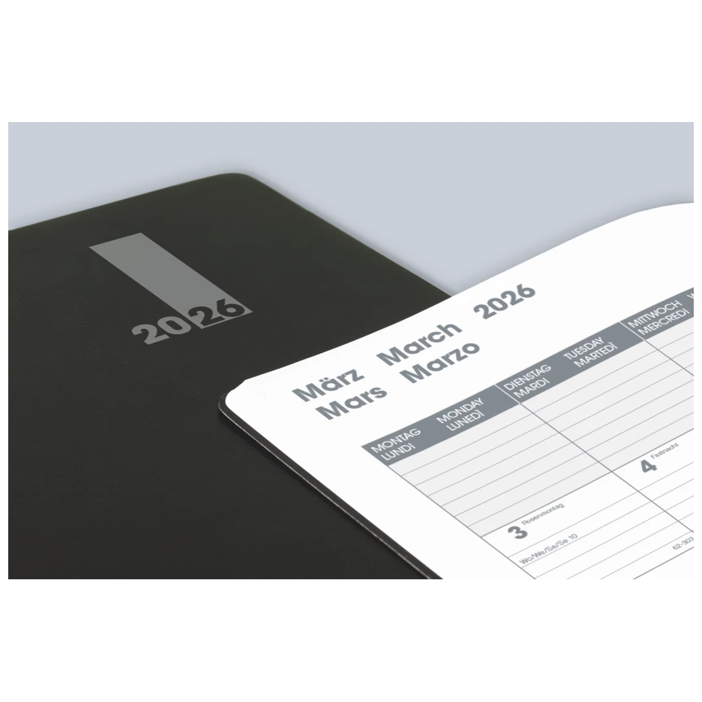 Buchkalender Premium Mod. 739 2026 „SlimLine“ | 170×240 mm, Kunststoff