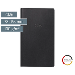 Taschenkalender Mod. 740 2026 | A6, Kunststoff, schwarz