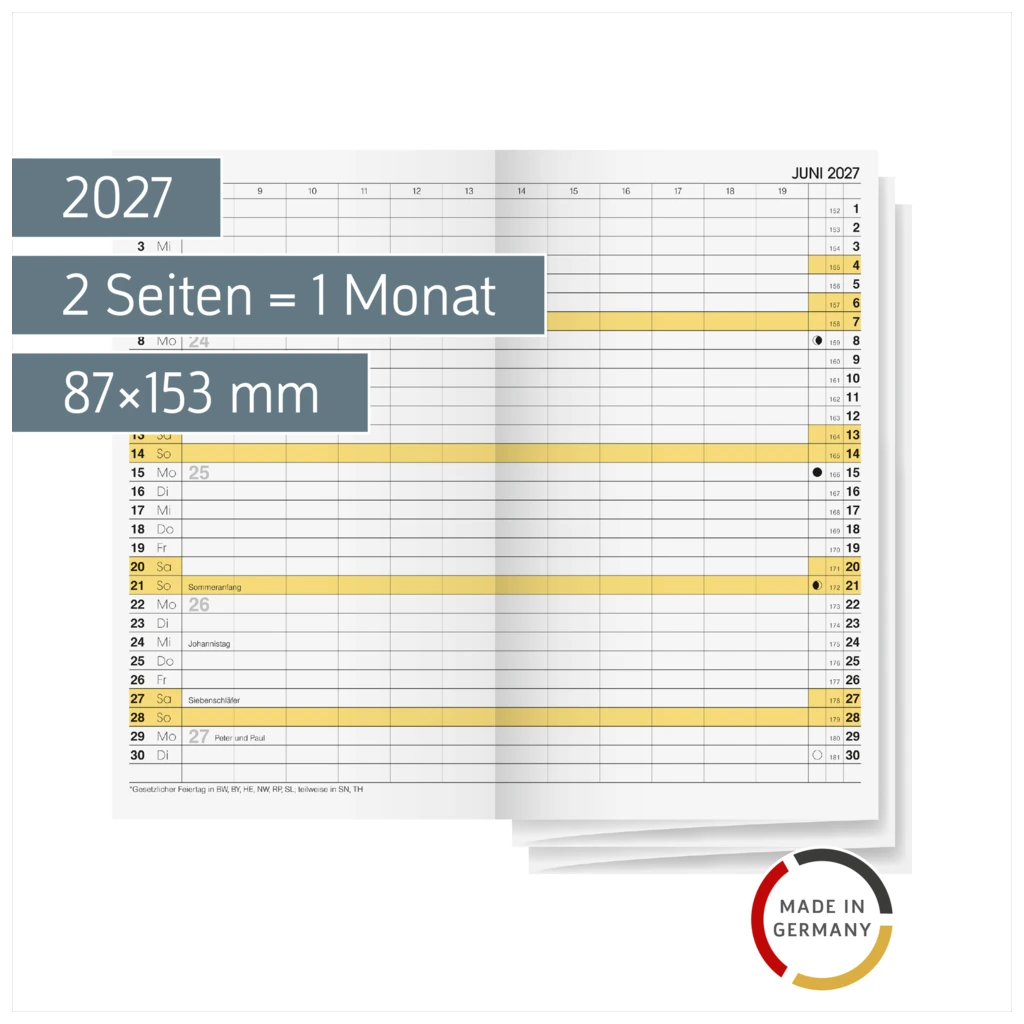 Monats-Ersatzkalendarium Mod. 746 2027 | 87×153 mm