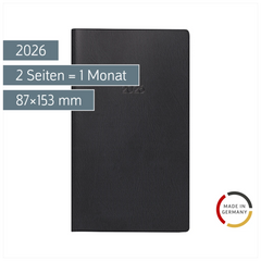 Taschenkalender Mod. 746 2026 | A6, Kunststoff, schwarz