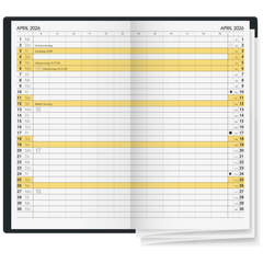 Taschenkalender Mod. 746 '26 | A6, Leder, schwarz