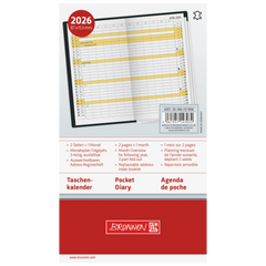 Taschenkalender Mod. 746 2026 | A6, Leder, schwarz