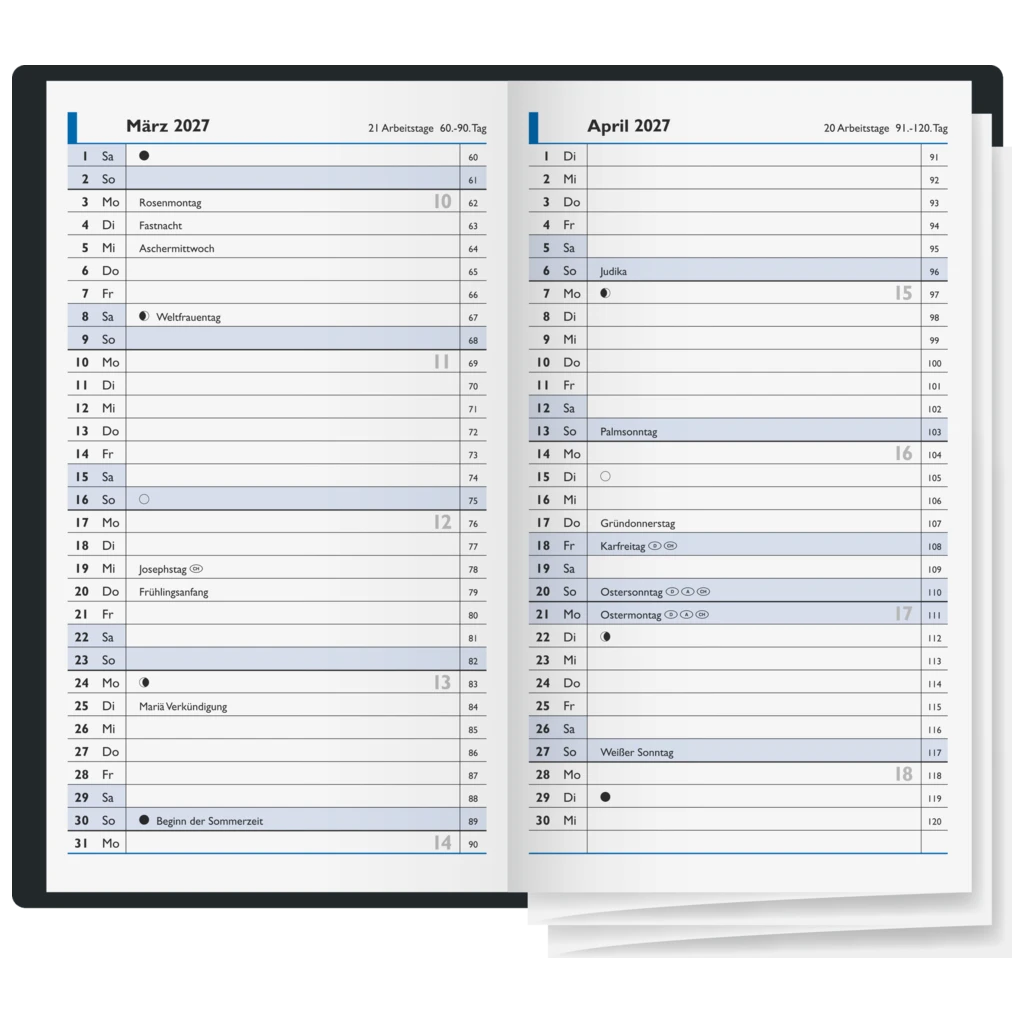 Taschenkalender Mod. 748 2027 | A6, Kunststoff, sortiert