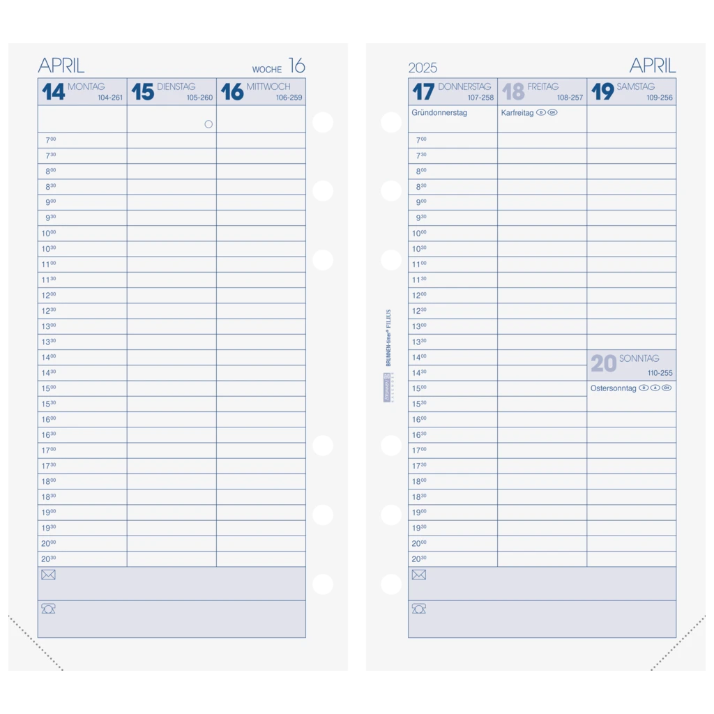Wochenkalendarium FILIUS 2025 | 93×172 mm