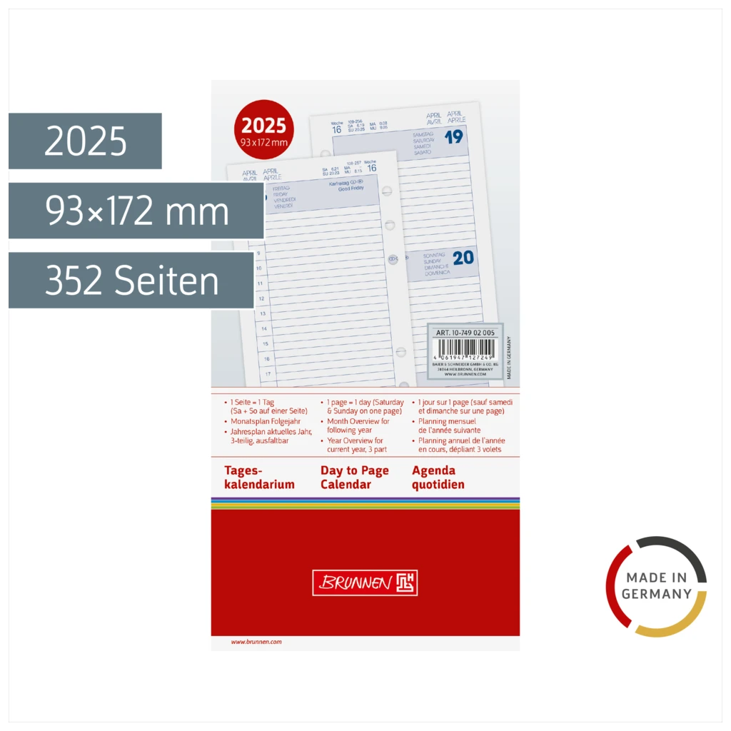 Tageskalendarium FILIUS 2025 | 93×172 mm