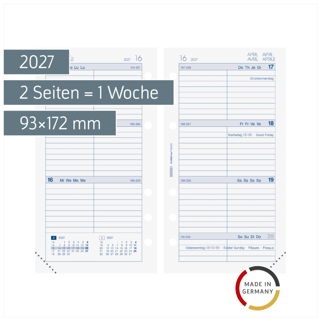 Wochenkalendarium FILIUS 2027 | 93×172 mm