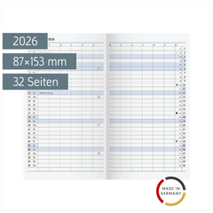 Monats-Ersatzkalendarium Mod. 750 2026 | 87×153 mm, Karton, weiß