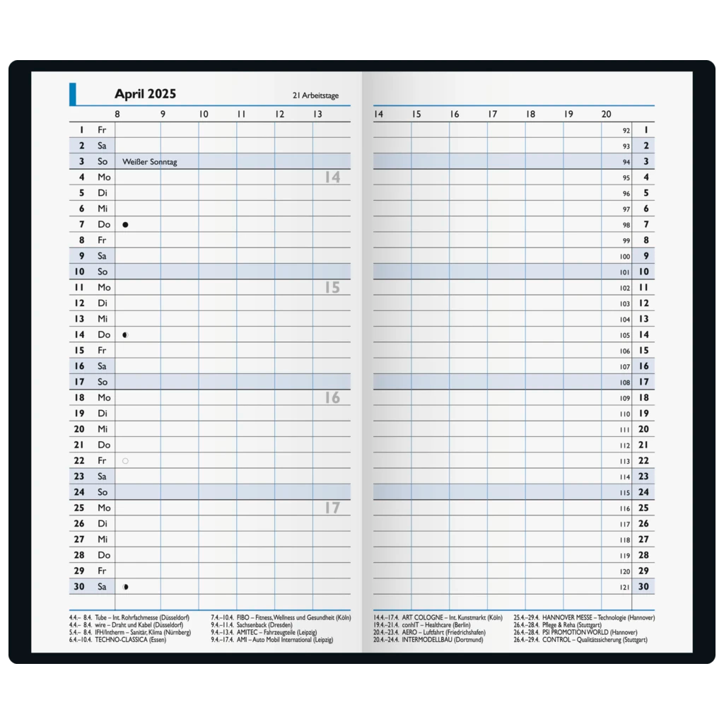 Taschenkalender Mod. 750 '25 | A6, Kunststoff, blau