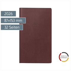 Taschenkalender Mod. 750 2026 | A6, Kunstleder, bordeaux