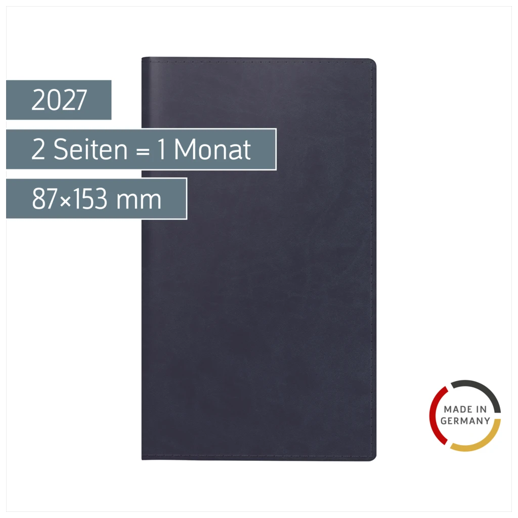 Taschenkalender Mod. 750 2027 | A6, Kunstleder, dunkelblau