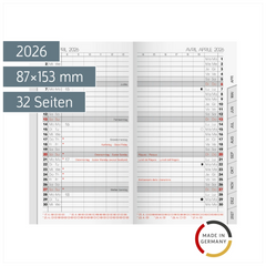Monats-Ersatzkalendarium Mod. 751 2026 | 87×153 mm, Karton, weiß